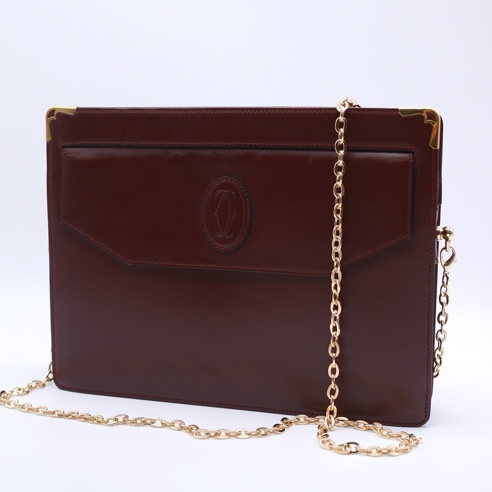 🍓Cartier Bordeaux Must de Line Clutch